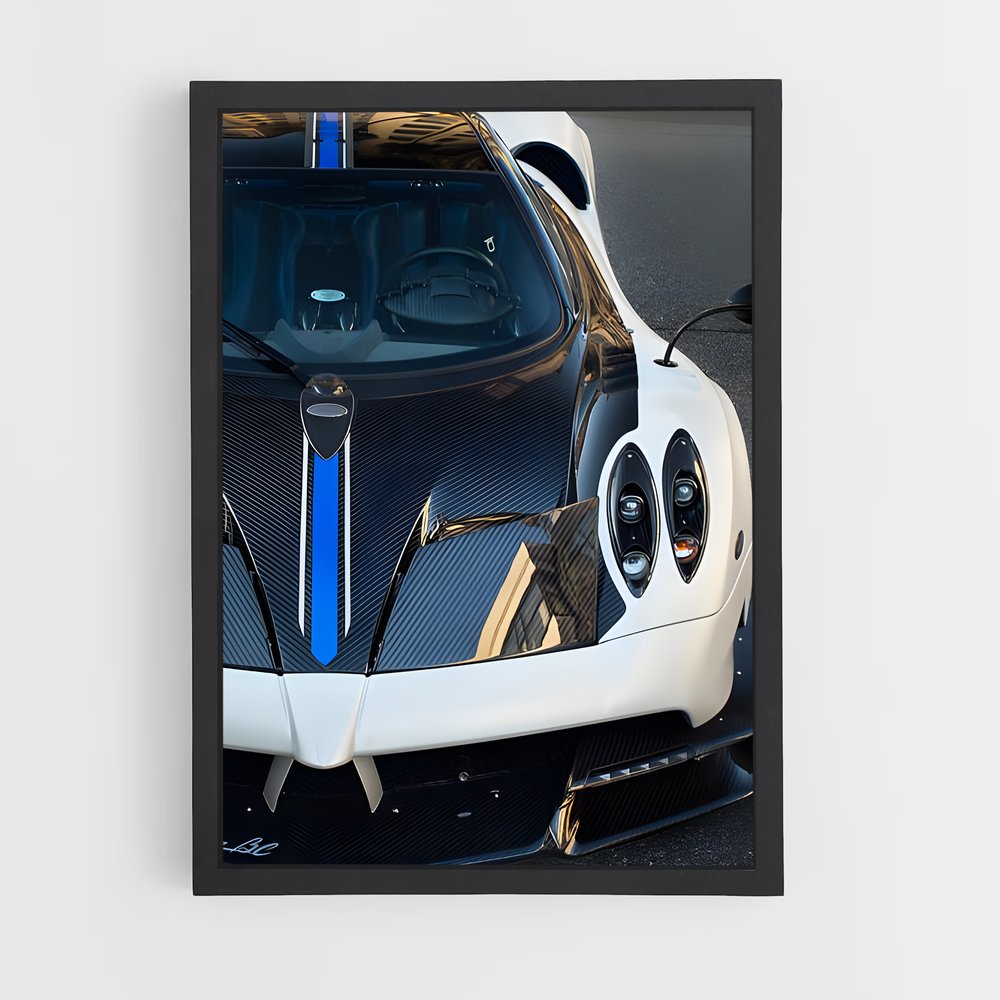 Poster Huayra Noir et Blanc – affiche Pagani (vue 2)